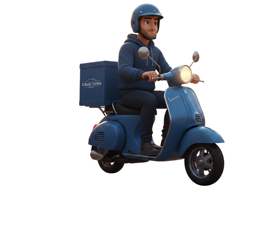 Food delivery rider on a scooter